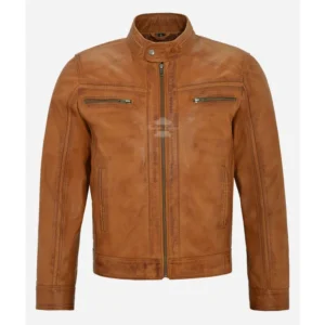 RICX Men's Leather Biker Jacket Classic Casual Jacket