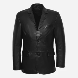 SANTINO Men's Leather Blazer Jacket Soft Leather Coat