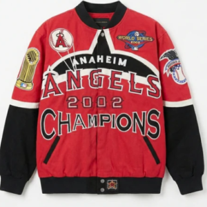 Anaheim Angels 2002 World Series Champions Jacket Red/Black | Reversible Varsity Button Up
